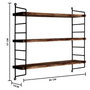 Hanah Home Wr088 Estantería de Pared de Madera y Metal Negro y Nogal